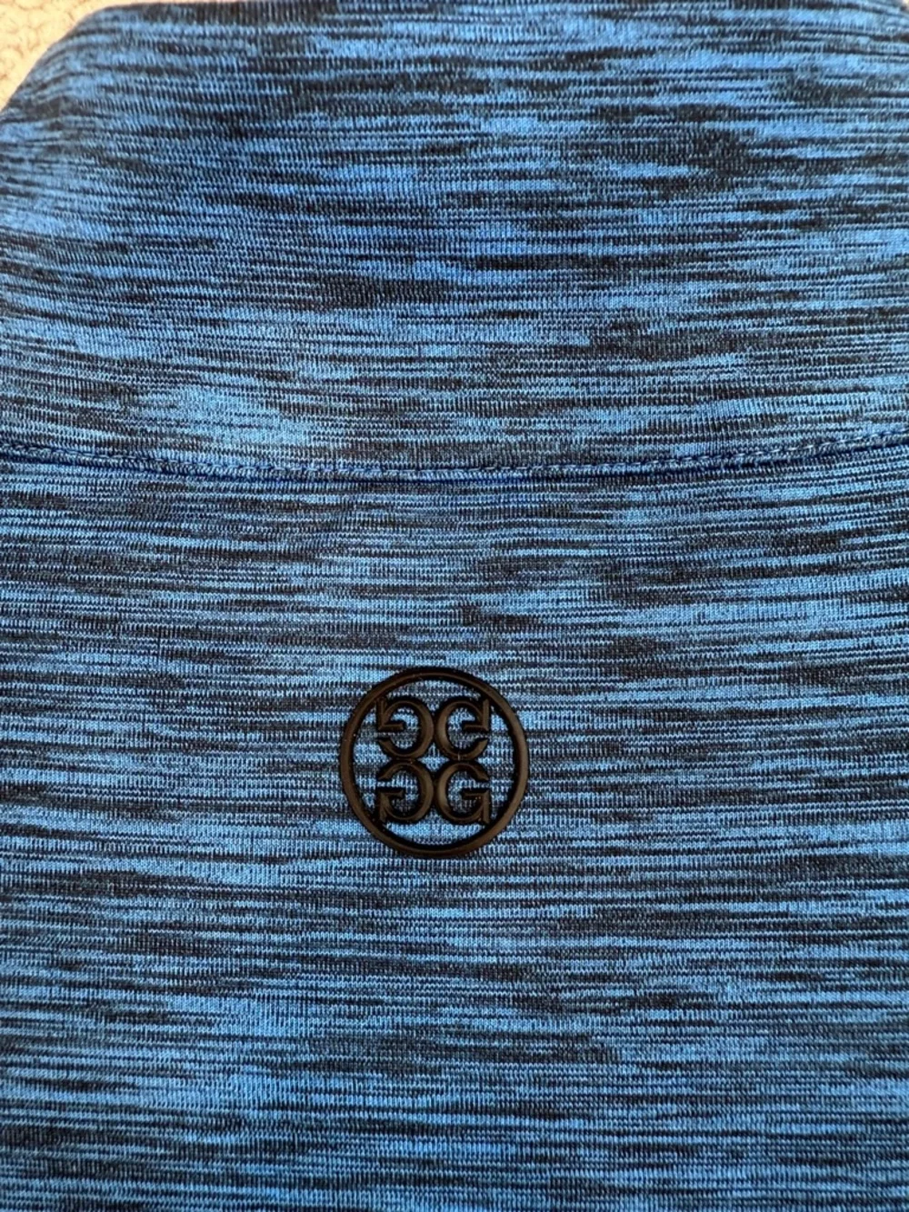 G/FORE quarter zip Mens medium Blue Space-Dye performance long sleeve Golf shirt